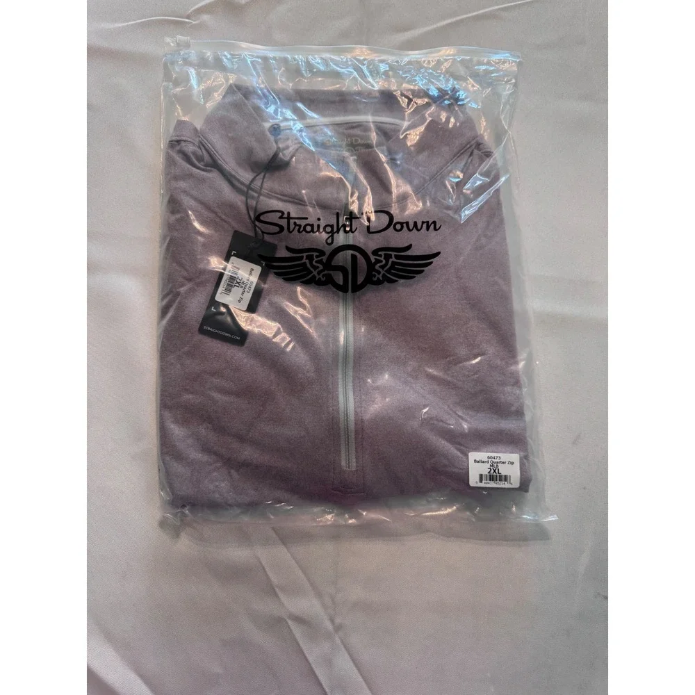 Straight Down Ballard Quarter Zip Pullover Mens 2XL Mauve Heather Golf 60473 MLB